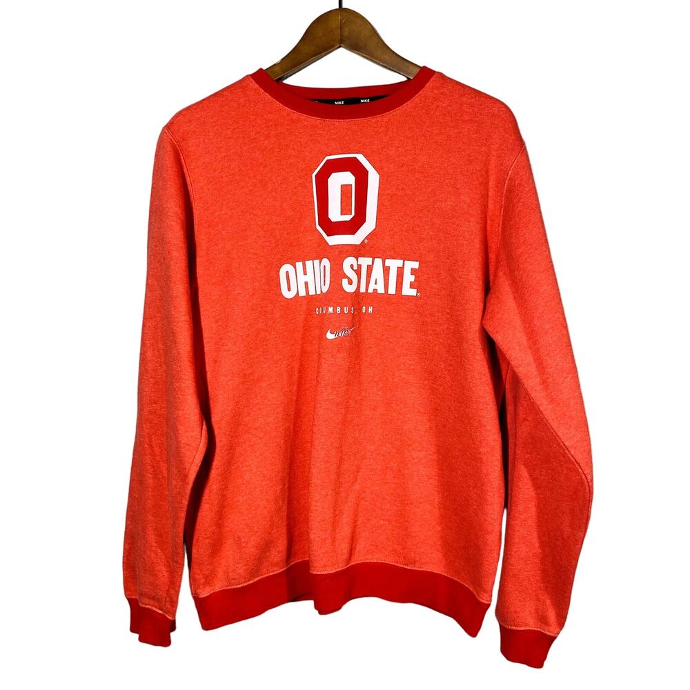 Nike Ohio State Sweatshirt Long Sleeve Pullover Casual Jumper Red - L